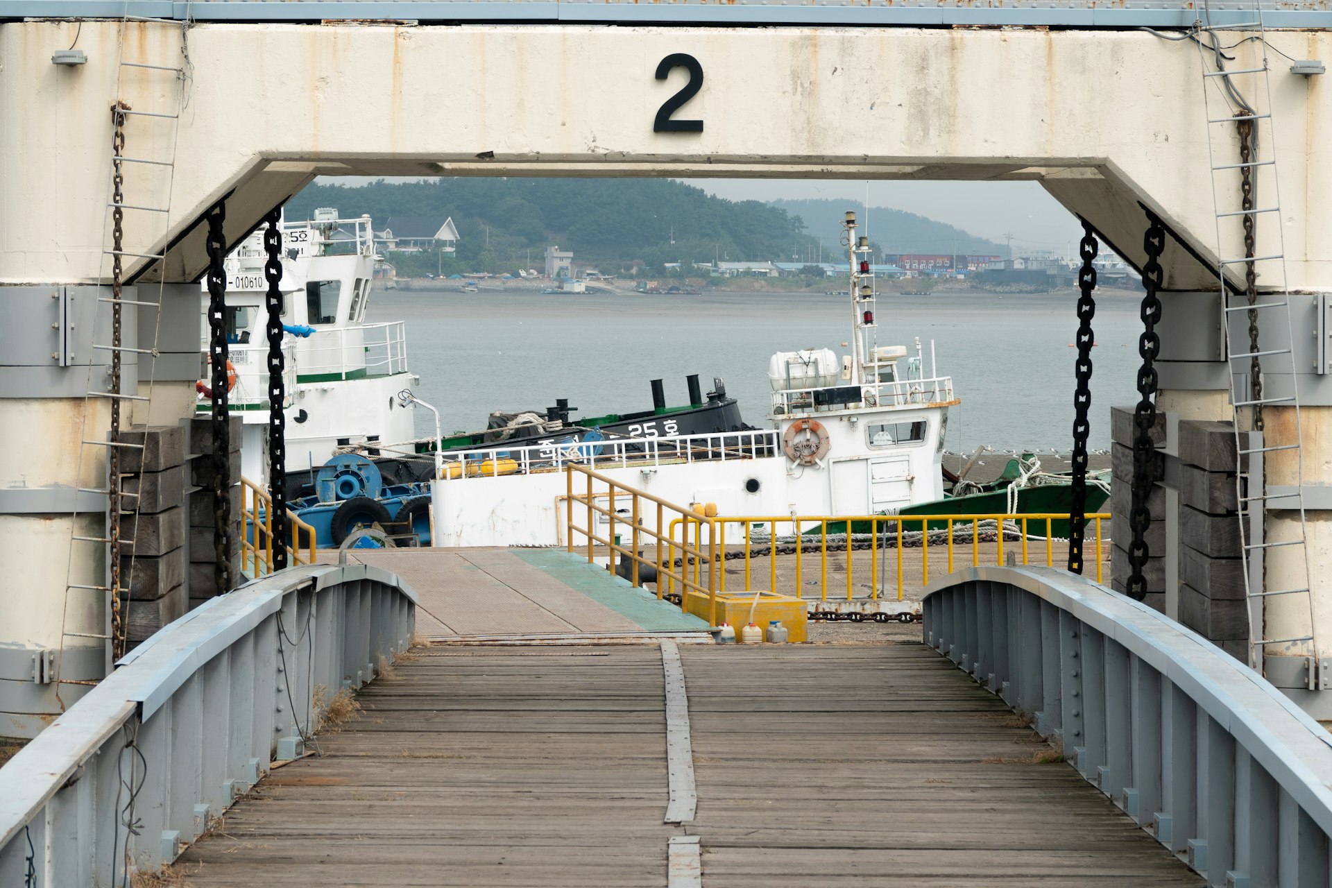 a couple of boats that are sitting in the water