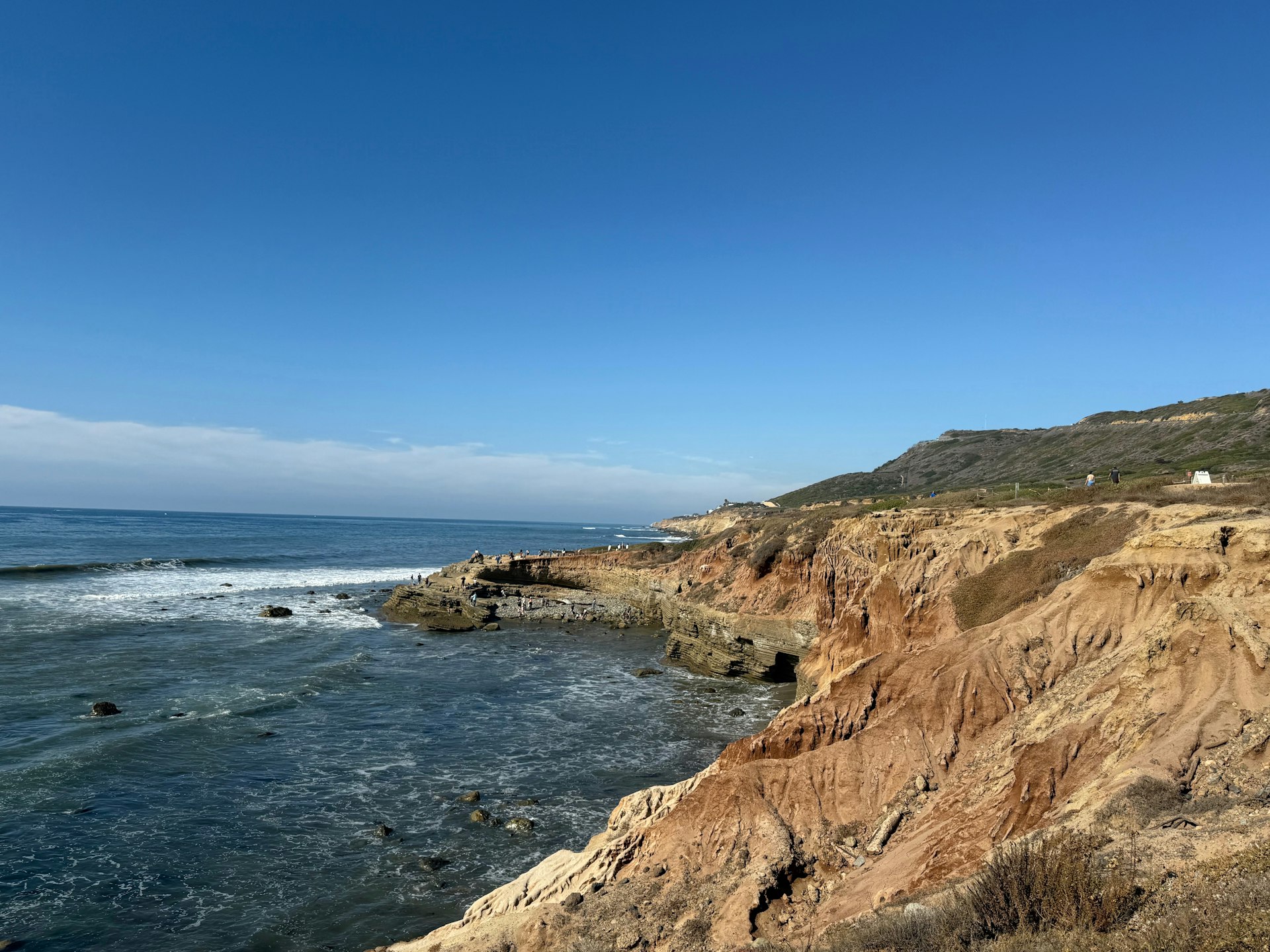 A view of the ocean from a cliff