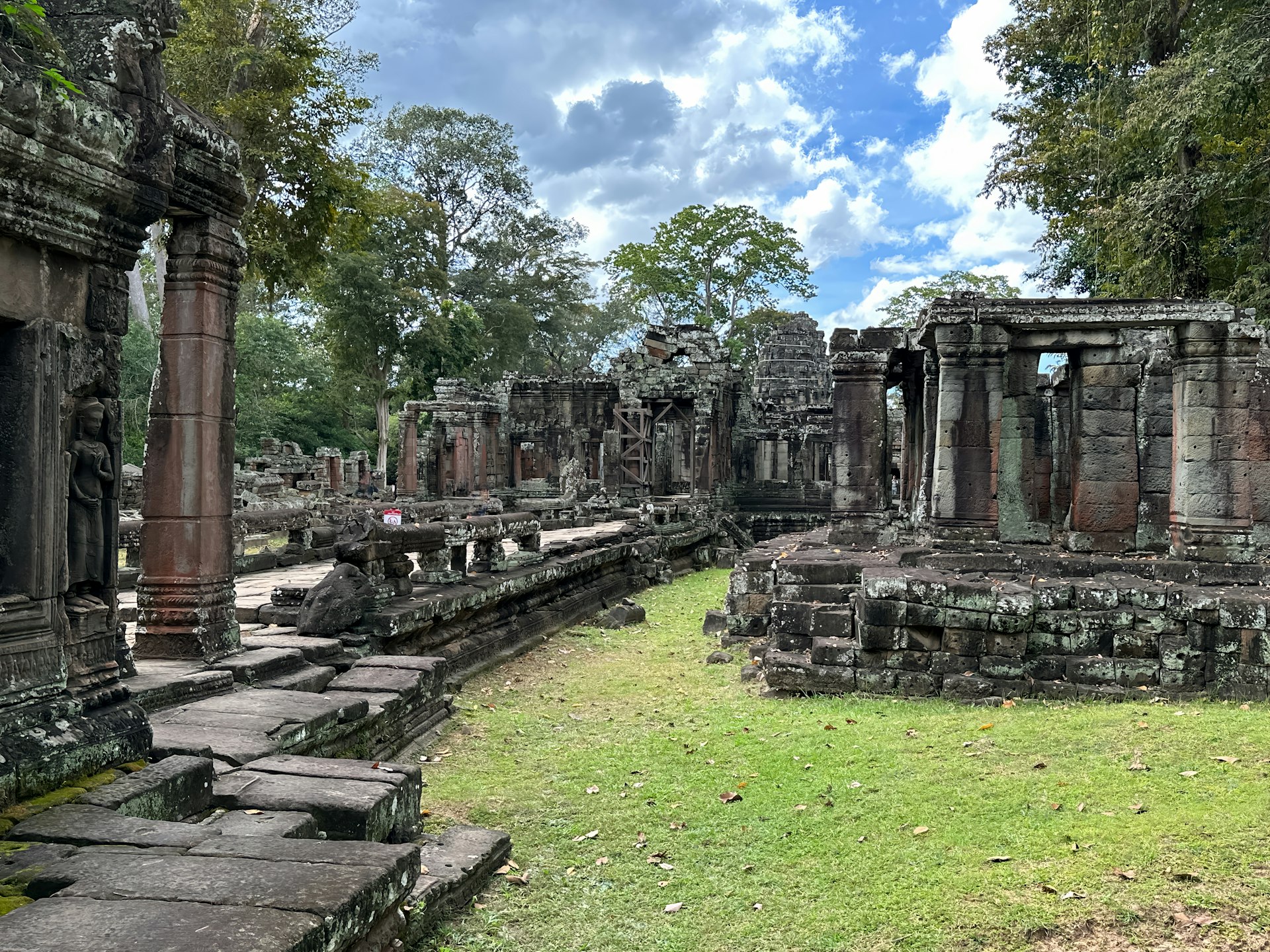 the ruins of a temple in the jungle